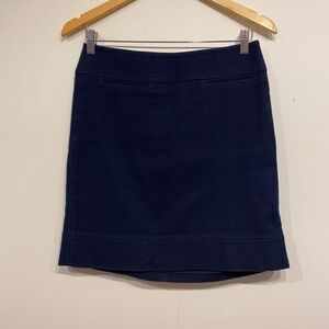 Talbots Dark Blue Textured Mini Pencil Skirt